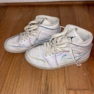 Jordan White and Iridescent Athletic Shoes